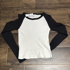 Black and White Long Sleeve Top